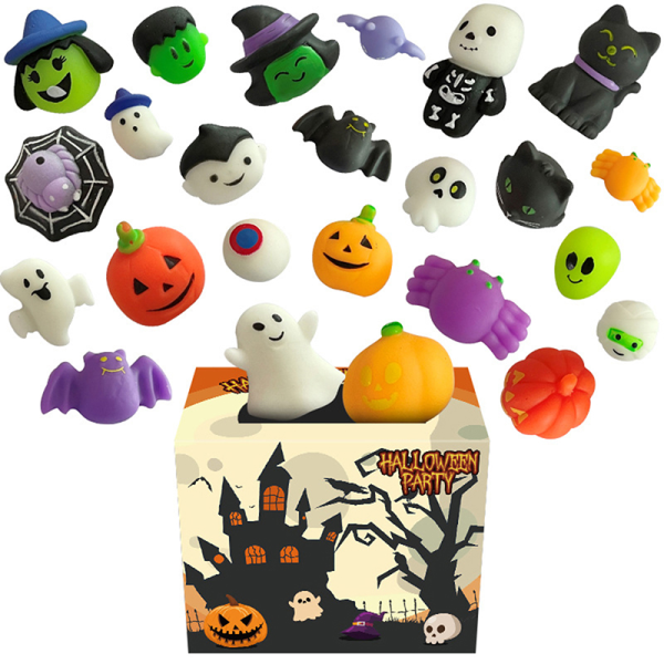 60 st Halloween Squishy Leksaker Set Antisensoriska leksaker för barn Multicolor 24Pcs