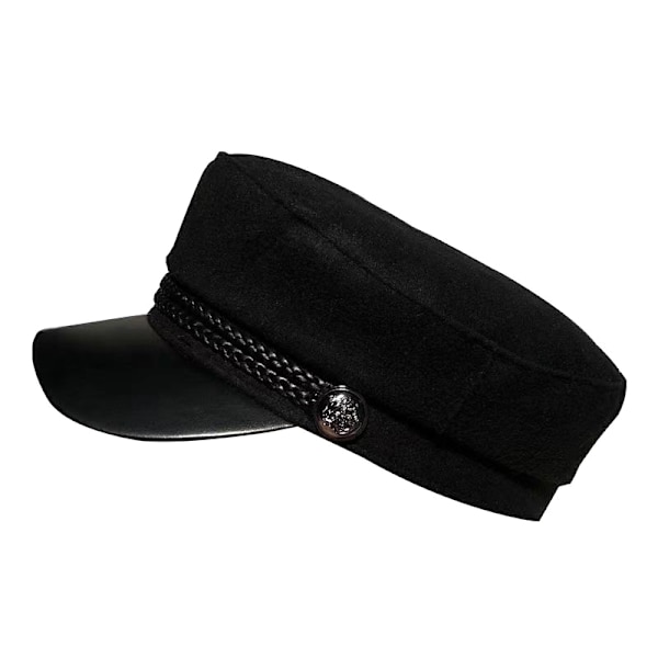 Vinter Svart Militära Basker Kepsar Hatt För Kvinnor Kvinnlig Platt Arm Black one size