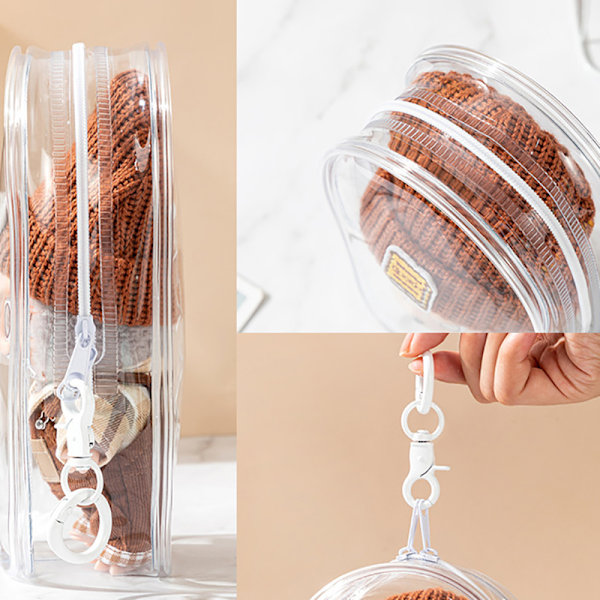 1 st Transparent PVC Skyddande Fodral Nyckelring Väska Förvaringsfodral A3