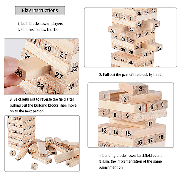 Tower Building Block Puslespil Brætspil Legetøj til børn green one size