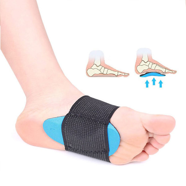 Fotinnleggssåler Arch Support ar Fasciitis Hæl Feet Pute Fallen Black onesize