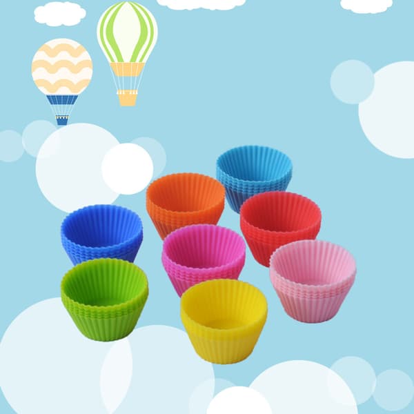 4st Silikon Tårtkopp Liner Form Muffin Rund Cakec Rose red onesize