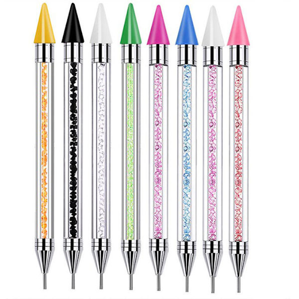 1st Dual Ended Dotting Pen Rhinestone Picker Wax Pencil Nail Ar Black one size