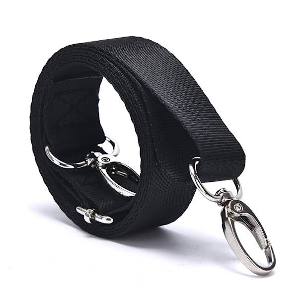 Justerbar axelväska i nylon Bältebyte Crossbody för bärbar dator Black 120*2.5CM