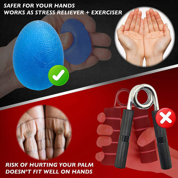 Silica Gel Hand Grip Ball Egg Menn Dame Gym Fitness Finger Heav blue 1Pc
