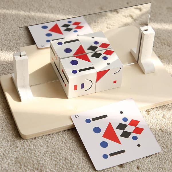 1 sæt børns 3D spejlbilledpuslespil Montessori-spil Parish Lear Onesize