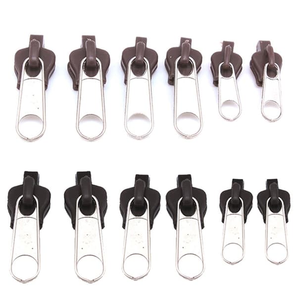 12 stk 3 størrelser Universal Instant Fix Lynlås Reparationssæt Erstatm Black onesize
