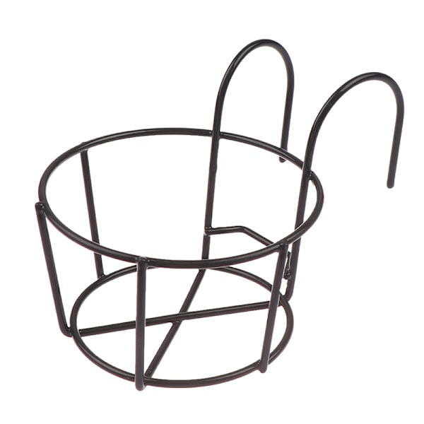 Trädgårdshängande järnställ Balkong Rund blomkrukaställ Railin Black onesize