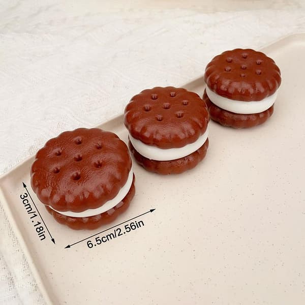 Squishy Sandwich Cookies Legetøj Langsomt Stigende Sensorisk Fidget Brown
