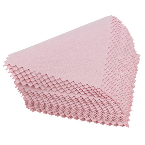 100 kpl hopeanvärinen kiillotusliina korujen puhdistusliina A Pink 100pcs