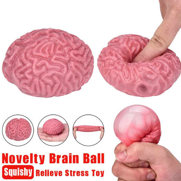 Antistress Fidget Legetøj Nyhed Squishy Brain Toy Squeezable Rel Red