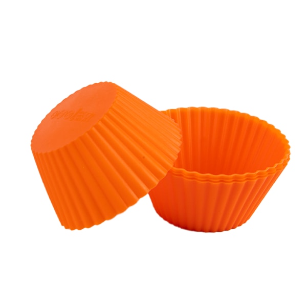4 Stk Silikone Kage Kop Liner Bage Cup Form Muffin Rund Cakec Orange onesize