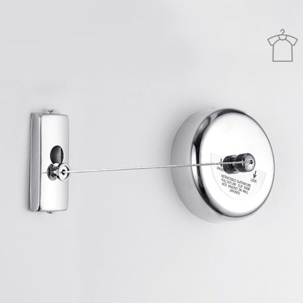 Klær Tørkestativ Tau Hjem Oppbevaring Rustfritt stål Retractab Silver one size