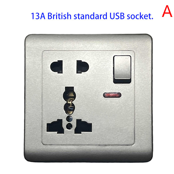 EU-standard USB-uttag Grå Inbyggd Panel Väggströmuttag C