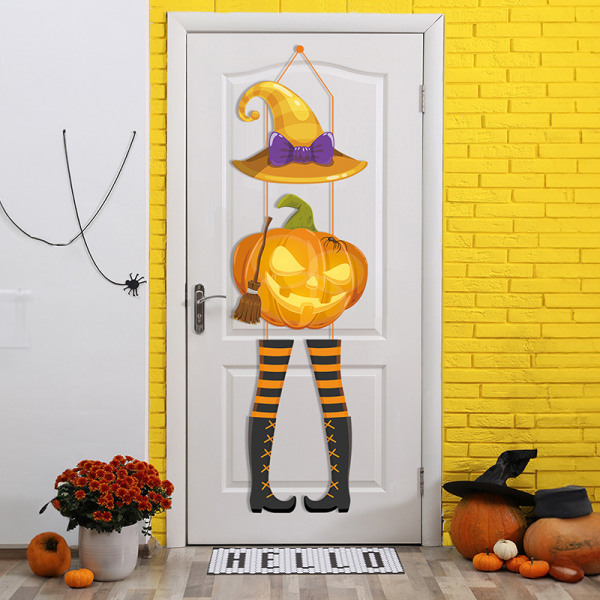 2023 Halloween-juhlakoristelu Pumpkin Bat Door Hanging Hallow B ONESIZE