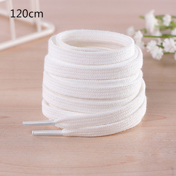 1 par 100 CM/120 CM/140 CM/160 CM bomull tjock platt skosnöre Sport White 120cm