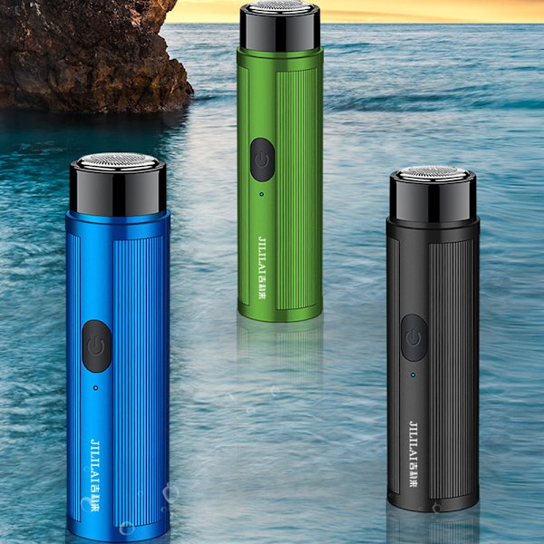 Mini USB elektrisk barbermaskine Barbermaskine Bærbar Rotary ter Head Beard S Blue One Size