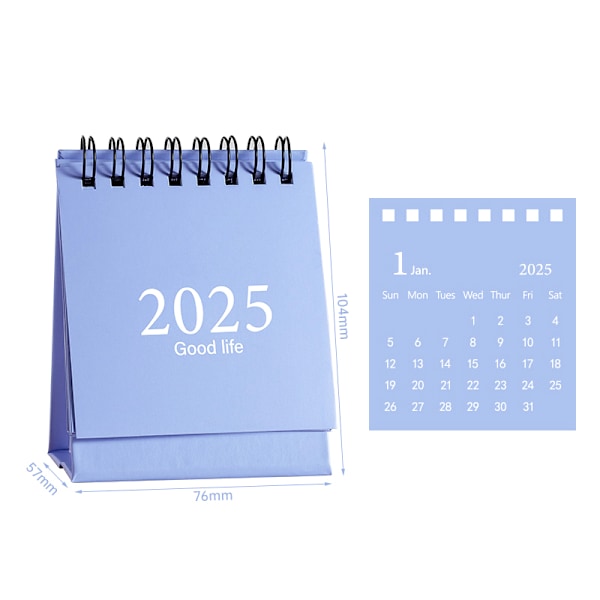 2025 Skrivebords Kalender Årlig Månedlig Daglig Planlægger Tidshåndtering Blue