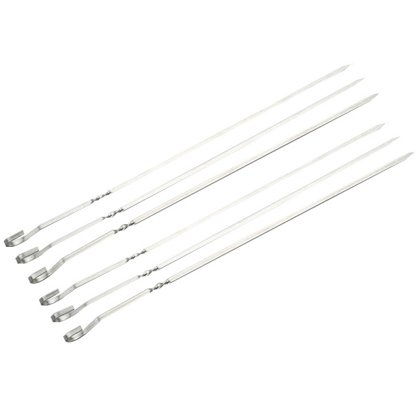 10 stk spyd til grill gjenbrukbar grill i rustfritt stål Silver 10Pcs
