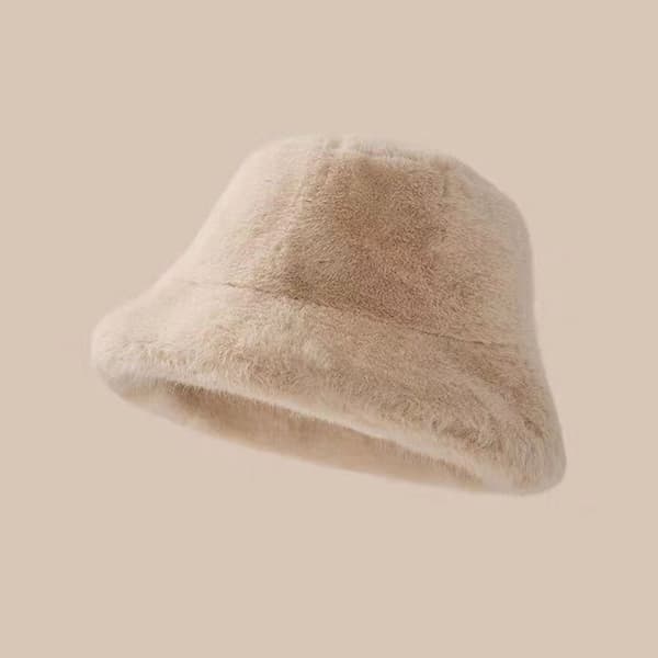 Vintervindtätt Varm Fluffig Dammode Solid Färg Plysch Beige