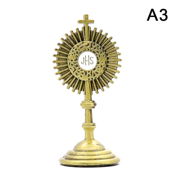 Katolinen kristillinen ehtoollisen patsas, kultainen Jeesus Hominum Salvator A3