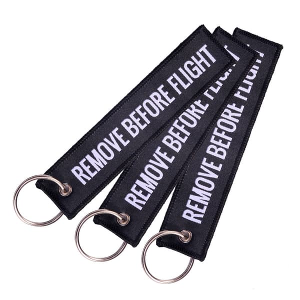3st Remove Before Flight Nyckelring Polyesterbroderi Black 13*3CM