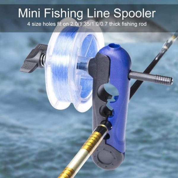 Fiskeverktyg Bärbar fiskelina Winder Reel Line Spooler hej Blue Black one size