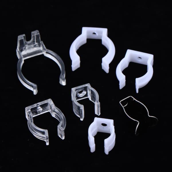 10 st T5 T8 LED Runda Neon Fasta Klämmor Plastspännekopplingar Silver T5