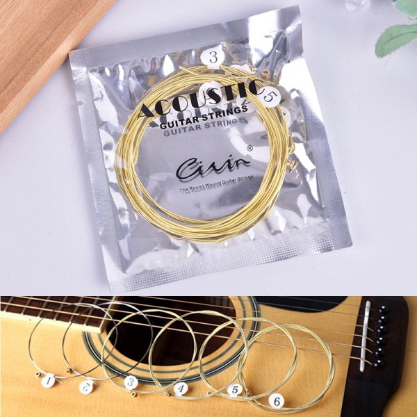 6kpl/ set Universal Acoustic Guitar String Brass Hexagonal Steel Other onesize