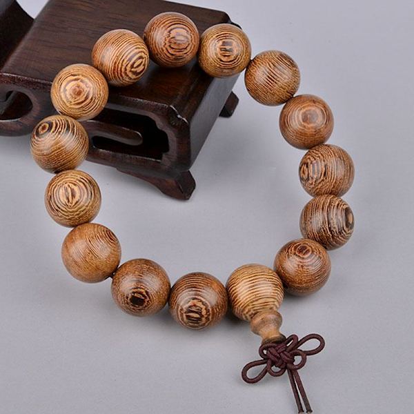 15 mm puu Tiibet Buddha Buddha Rukoushelmet Rannekoru Mala Bang Brown one size