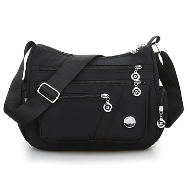 6 farver Vandtæt nylontaske Mode Kvinder Single Shoulder Bag Black one size