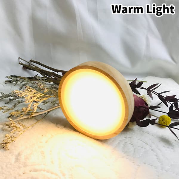 Nattlysholder Belysning Wood Led Light Base Solid Wood LED Warm Light one size