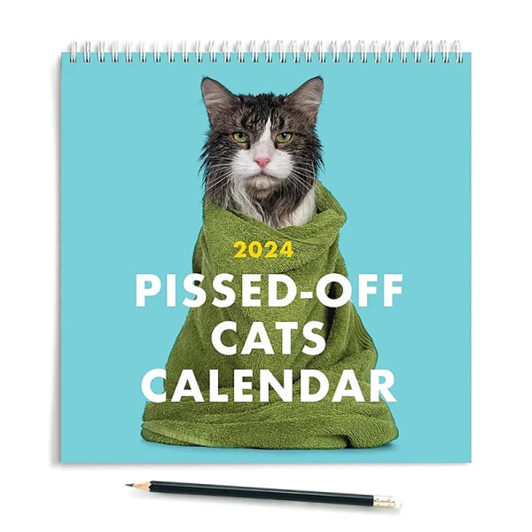 2024 Angry Cat Calendar Rolig väggkonstkalender Pissed Off Cats H A 1PC