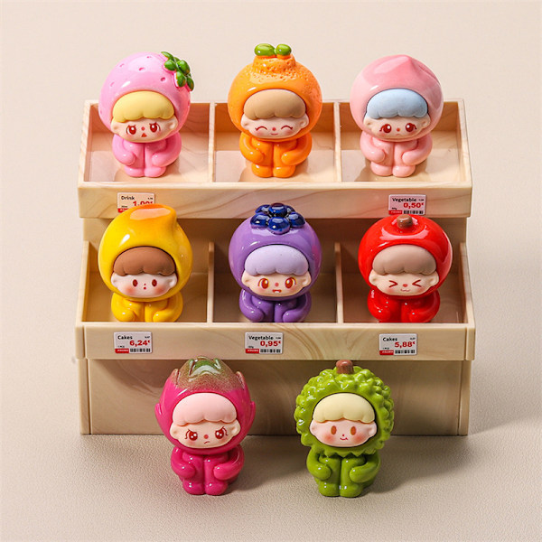 Kawaii tecknade hartsfigurer i resin, små prydnader, barnkalas onesize