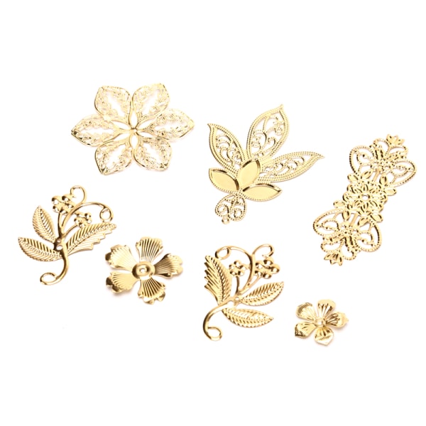 50 kpl Vintage Metal Leaf Filigraani kukkaviipalekorut tee-se-itse askartelu Gold E