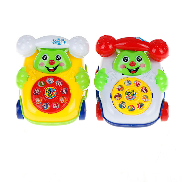 1Pc babyleker musikk tegneserietelefon pedagogisk utviklingsbarn Red one size