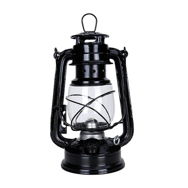 19 cm Retro udendørs camping petroleumslampe bærbar lanterne bronz Black one size
