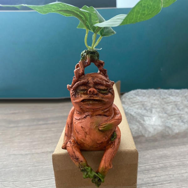 Mandrake Grass Resin Patsas Maisema Ornamentti Art Figurine Cra Brown 1pc