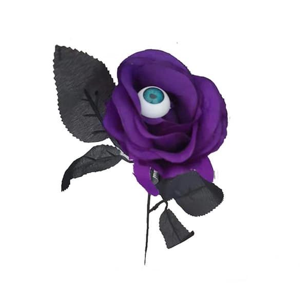 Blomster Rose Kunstig Blomst Med Øjenæble Halloween Spøgelse Sort Black
