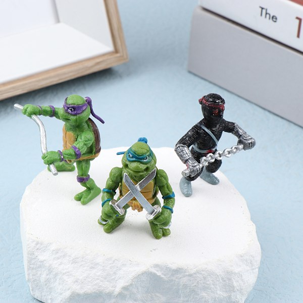 6 stk. Teenage Mutant Ninja Turtles Anime Actionfigur Legetøj Model Des OneSize