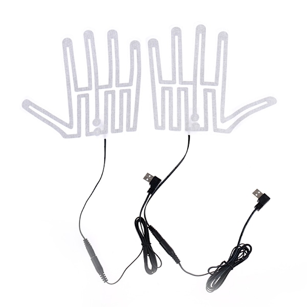 5 V hiilikuitulämmityskäsinetyyny Käsienlämmitin USB -kalvo sähköinen White DC line 1to2 wire