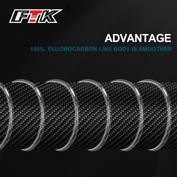 100M fluorcarbon belægning fiskeline 4.136LB-34.32LB Carbon F 7.0# one size