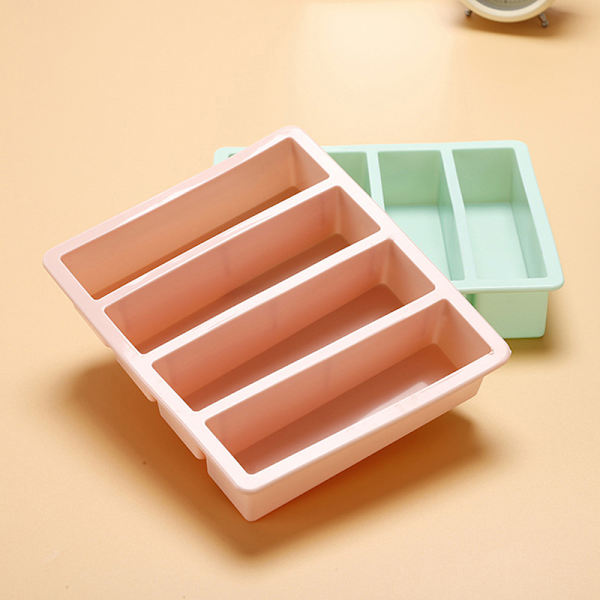 1 st 4 rutnät långremsa silikoniskuber fyrkantig form DIY C Green onesize