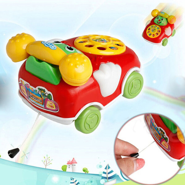 1Pc babyleker musikk tegneserietelefon pedagogisk utviklingsbarn Red one size