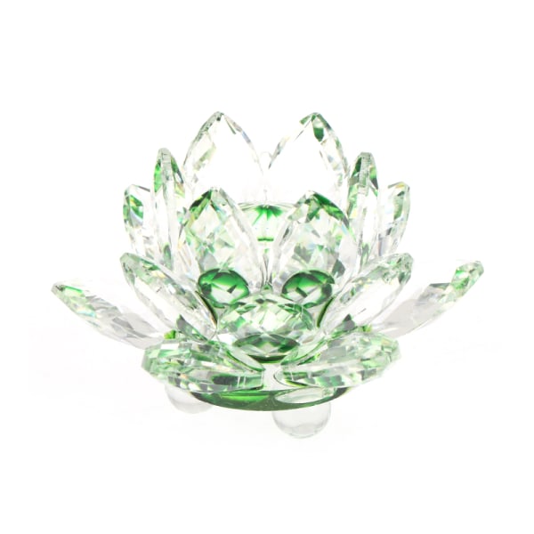 60 mm Kvartskrystal Lotus Flower Crafts Glas Fengshui Ornament Green one size