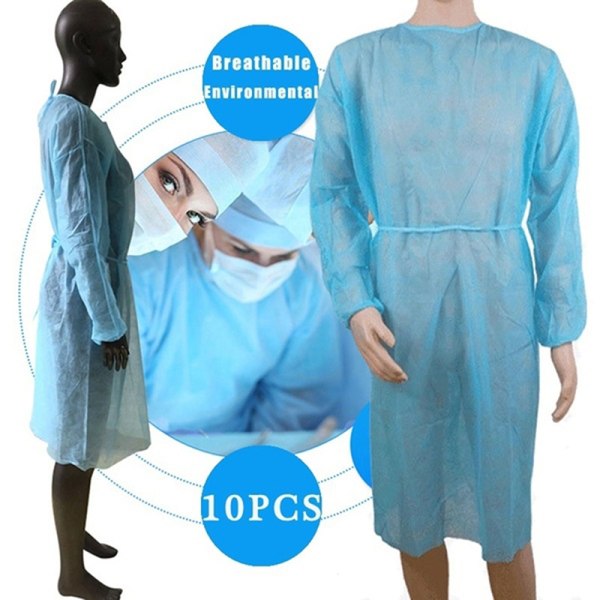 Kertakäyttöiset laboratorioeristyssuojapuku Cover vaatteet Un White 5Pcs
