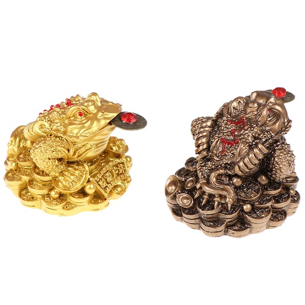 Feng Shui Toad Money fortune Frog Toad Kotitoimiston sisustus Bronze one size