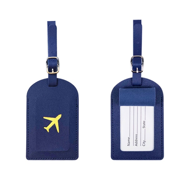 Enkel passholder og bagasjemerke Lær reisesett Kupp Navy blue C3