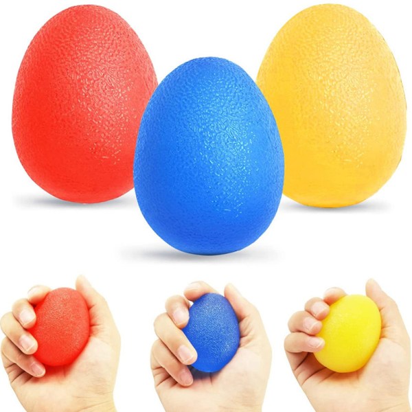 Silica Gel Hand Grip Ball Egg Herr Dam Gym Fitness Finger Heav blue 1Pc