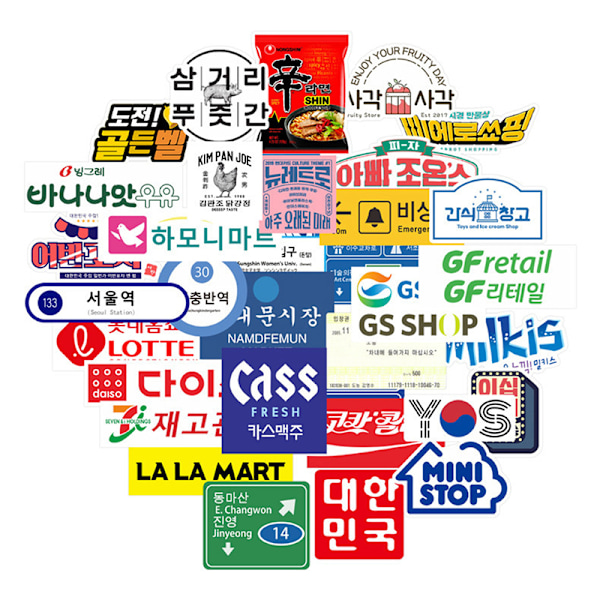 31st stoppskylt logotyp Stickers Pack för Laptop Reseväska Korea 50Pcs